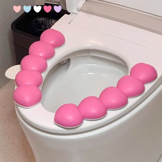 CuteHome nouveau tapis de toilette imperméable amour célébrité d'internet ins quatre saisons adhésif universel épaissi coussin de siège de toilette