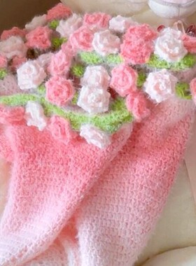 渐变玫瑰花束毛毯DIY4