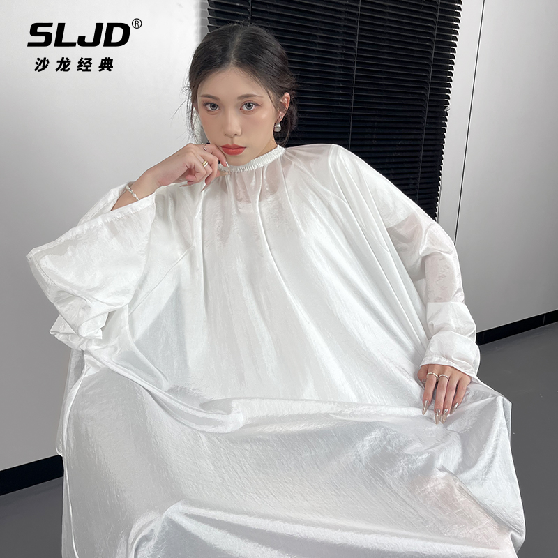 加长理发店围布潮高档发廊专用带袖子剪头发围裙发型师美发不沾发 - 图2