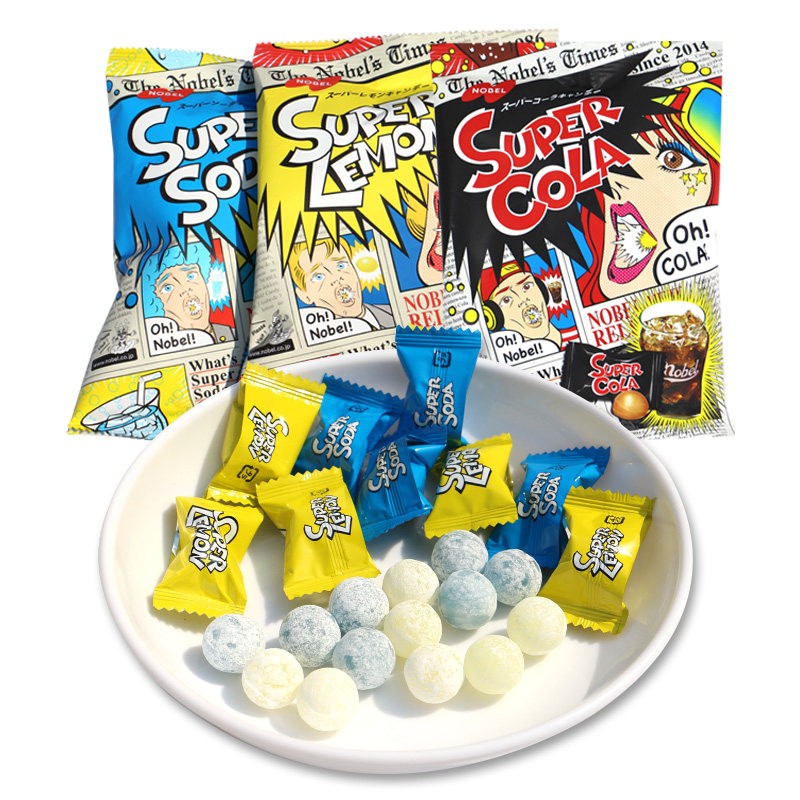 日本进口零食网红糖果诺贝尔NOBEL超酸糖柠檬夹心硬糖超级酸酸糖,淘宝优惠券,粉丝福利购,淘宝优惠卷