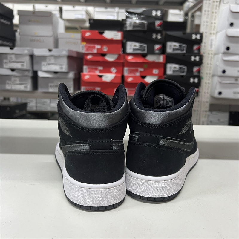 Air Jordan 1 aj1黑银黑灰丝绸小影子女子中帮休闲鞋 BQ6931-012 - 图2