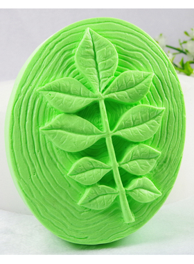 叶子木纹单个手工肥皂模具 香皂皂基模具扩香石香薰石膏硅胶模具