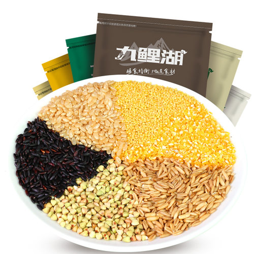 九鲤湖 糙米杂粮组合 3000g 黑米燕麦米糙米小米玉米糁荞麦米 - 图3