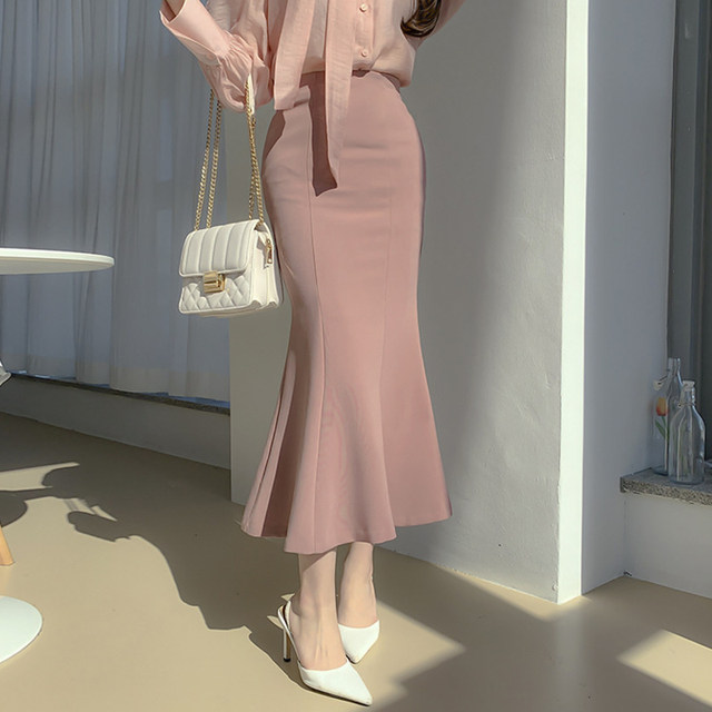 Fishtail long skirt, high waist suit skirt, fashionable skirt