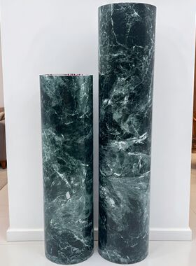 仿大理石瓷砖墙贴墙纸普拉达绿色自粘防水厨房桌面灶台面防油贴纸