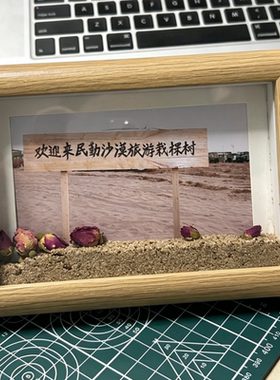 装沙子的相框沙漠旅游栽颗树纪念diy创意摆件6寸照片打印加相框