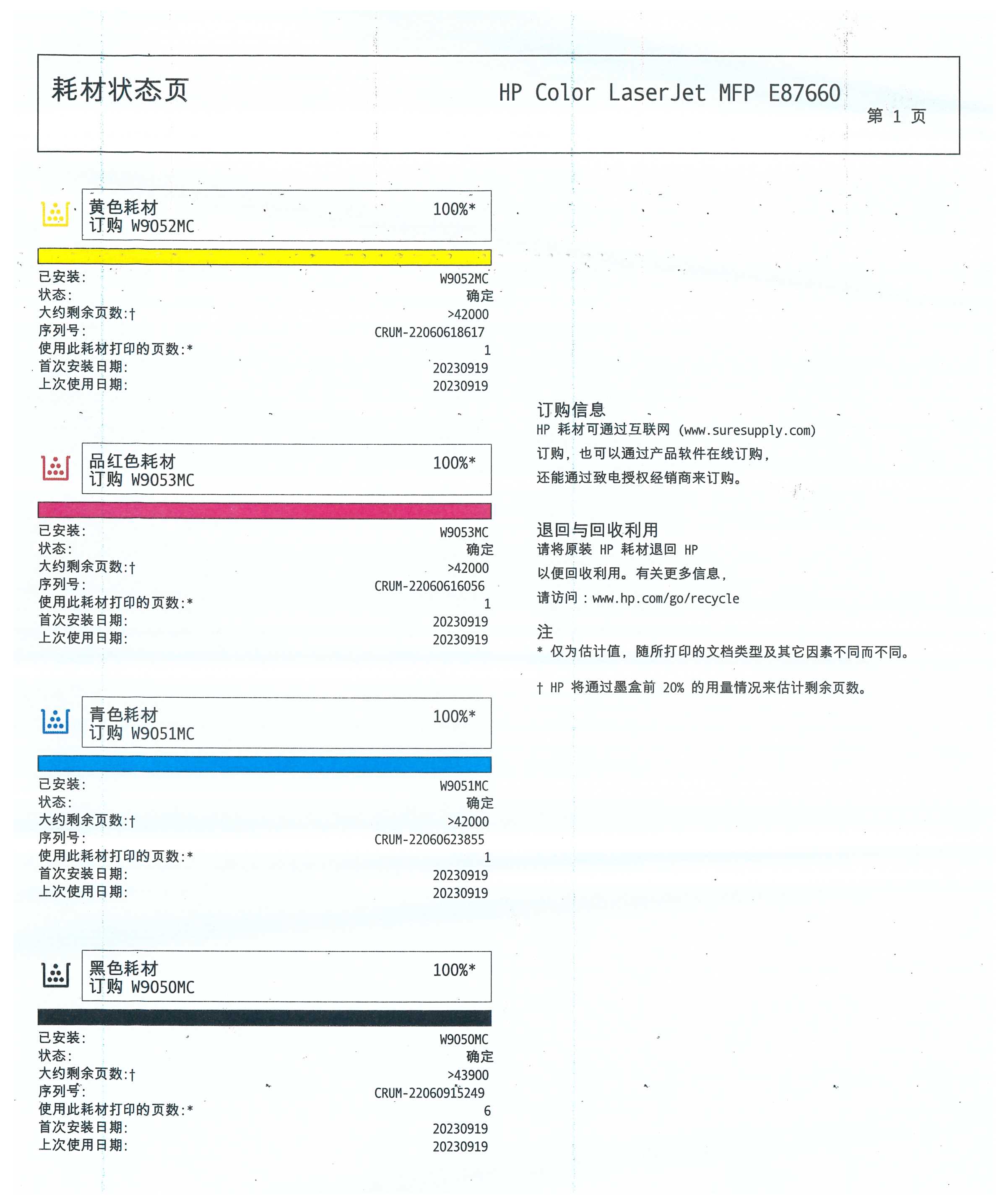 惠普E8760/87650/87660 粉盒 W9050-51-52-53MC激光打印机墨盒 - 图1