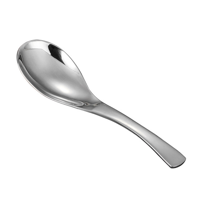 304 stainless steel thickened spoon children's tableware small spoon soup spoon long handle spoon flat bottom spoon meal round soup spoon
