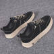 Black stain-resistant work shoes for men, trendy casual sneakers