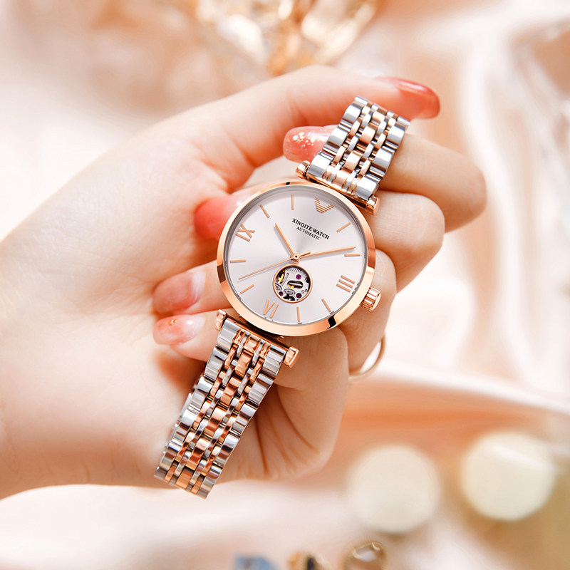 阿玛妮正品女款瑞士全自动机械表 新奇特手表国产腕表