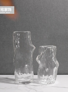 北欧创意透明玻璃花瓶纯铜香炉银色陶瓷茶具套装摆件中式软装组合