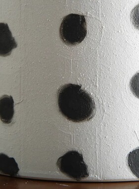 北欧简约黑白磨砂陶瓷储物装饰罐 样板房软装饰品客厅电视柜摆件