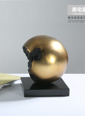创意日蚀金属摆件现代轻奢家居饰品样板房摆场酒店办公室软装摆件