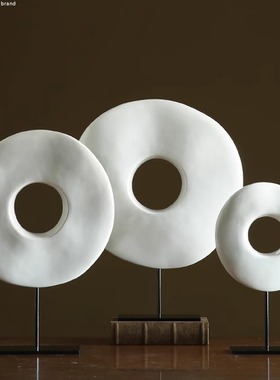 北欧家居陶瓷O型圆环装饰摆件 创意圆形工艺品客厅玄关桌面摆设