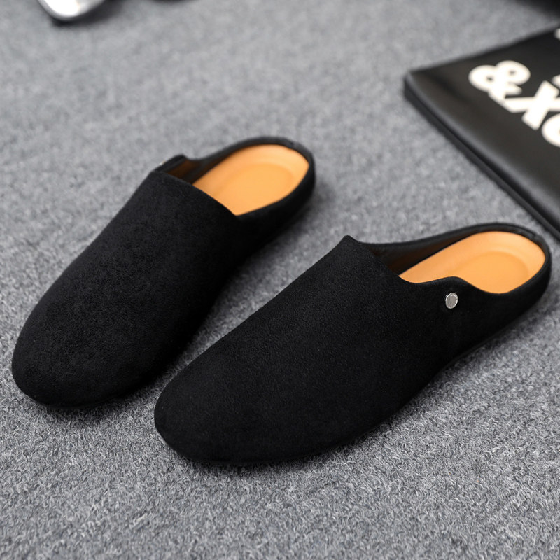 老钱风穆勒拖鞋男款办公室慵懒一脚蹬男士包头勃肯大码46软底半拖,淘宝优惠券,粉丝福利购,淘宝优惠卷