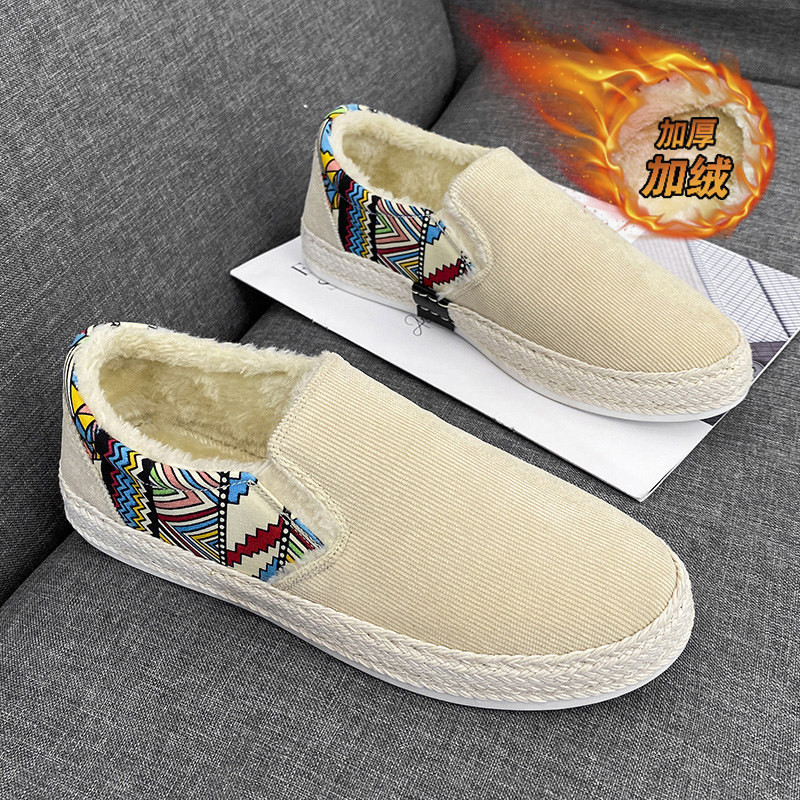 老北京布鞋男冬季加绒保暖男士黑色棉鞋百搭一脚蹬豆豆鞋轻便开车,淘宝优惠券,粉丝福利购,淘宝优惠卷