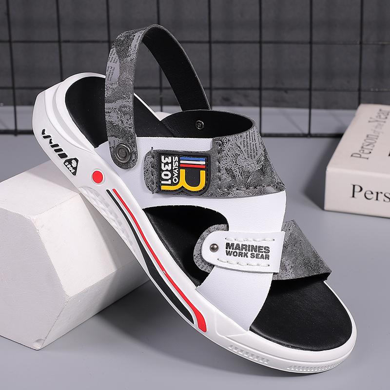 凉鞋男款夏季外穿防滑防臭凉拖男士爸爸开车运动两穿软底沙滩拖鞋 - 图3