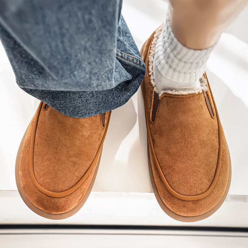 棉拖鞋男冬季加绒保暖防寒男士外穿防滑休闲皮毛一体全包勃肯棉鞋,淘宝优惠券,粉丝福利购,淘宝优惠卷