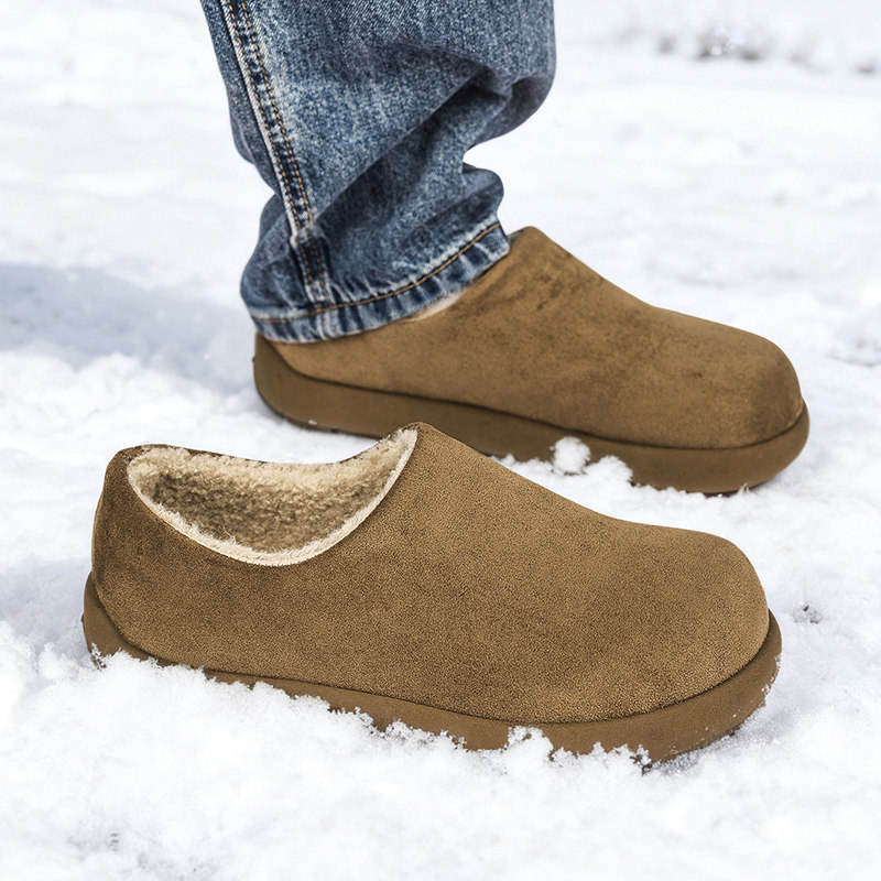 勃肯鞋男2026新款冬季加绒保暖棉鞋防水防滑一脚蹬皮毛一体雪地靴,淘宝优惠券,粉丝福利购,淘宝优惠卷