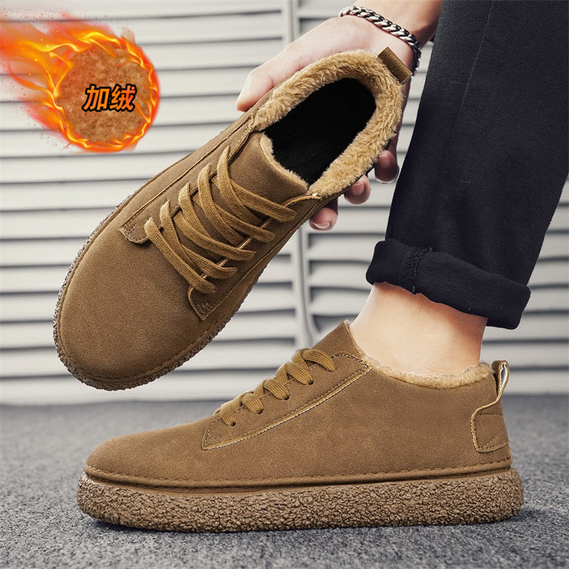 男鞋冬季加绒保暖二棉鞋男士翻毛皮鞋百搭休闲板鞋开车软底豆豆鞋,淘宝优惠券,粉丝福利购,淘宝优惠卷