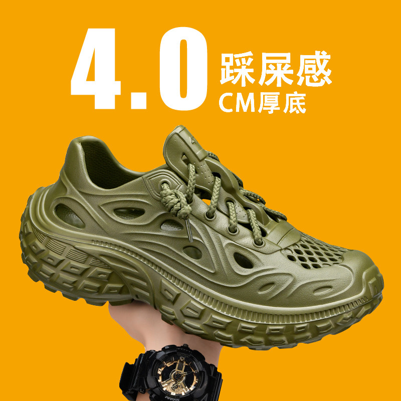 Men's Croc Shoes Summer All-Inclusive Driving Large Size Beach Youth Thick-Soled Non-Slip Wading Fishing Sports Sandals