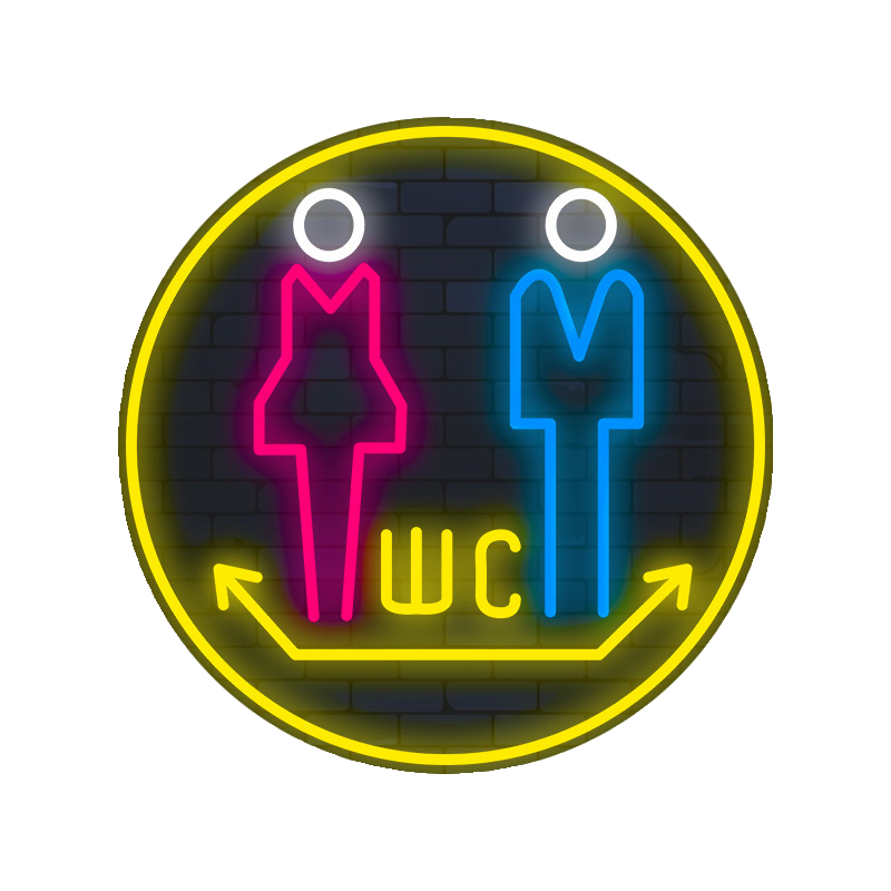 LED洗手间发光霓虹灯定制创意卫生间WC男女厕所标识造型灯导向牌-图3