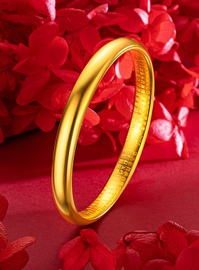 国风心经沙金手镯女无缝焊接