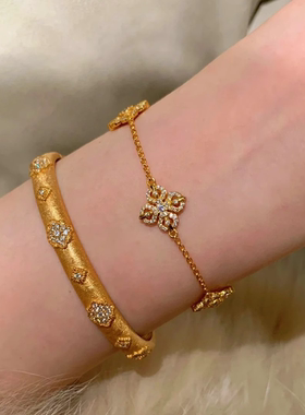 2025新款金色十字杵锆石钻链