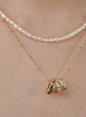 双环叠戴项链女夏高级感