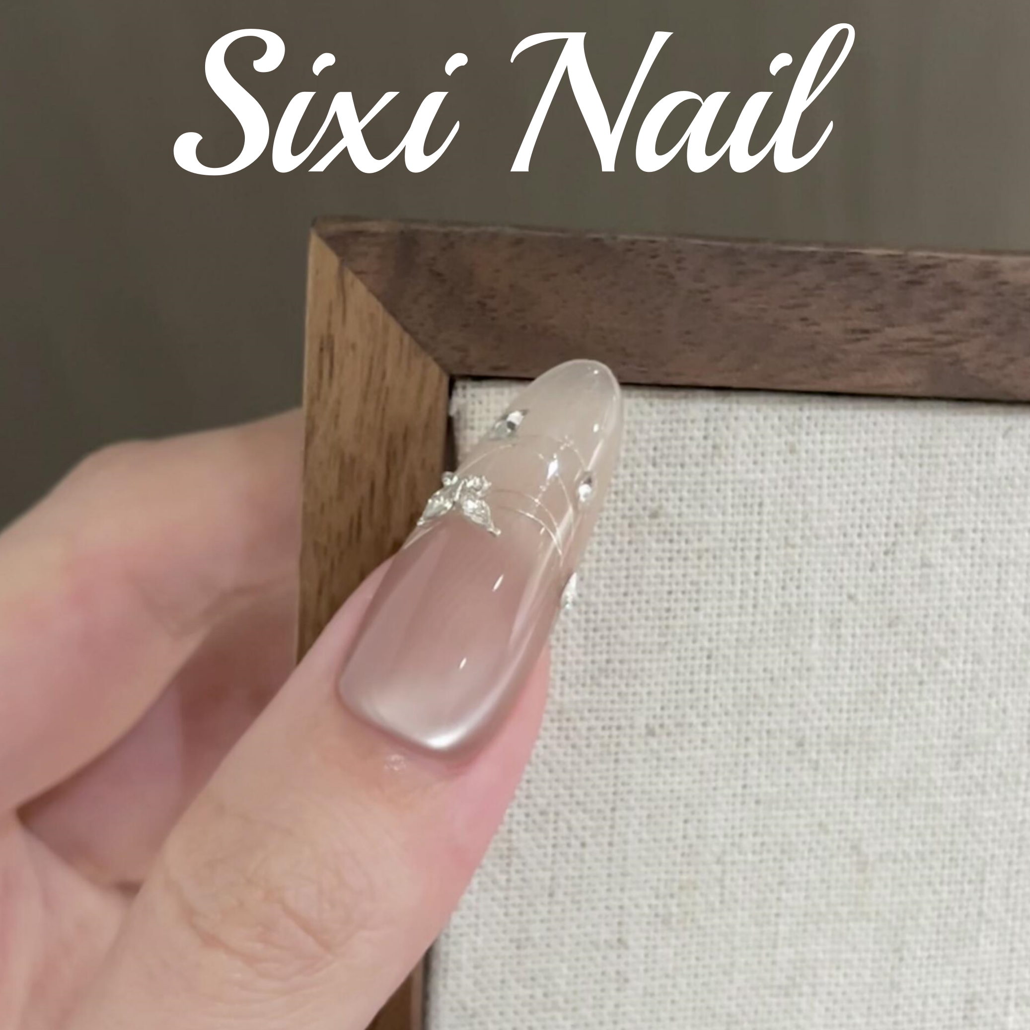 k9钻猫眼纯手工穿戴甲ins风美甲假指甲贴片纯手作高级感裸色显白 - 图1