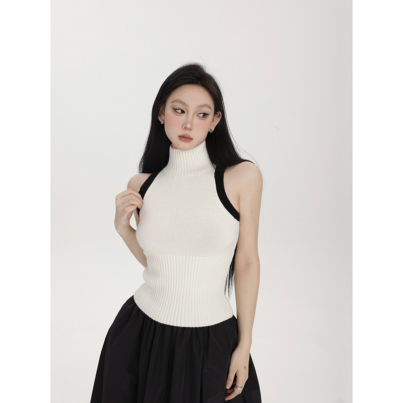 PEMPL 小高领无袖针织衫背心女极简基础舒适纯色修身型百搭打底衫,淘宝优惠券,粉丝福利购,淘宝优惠卷