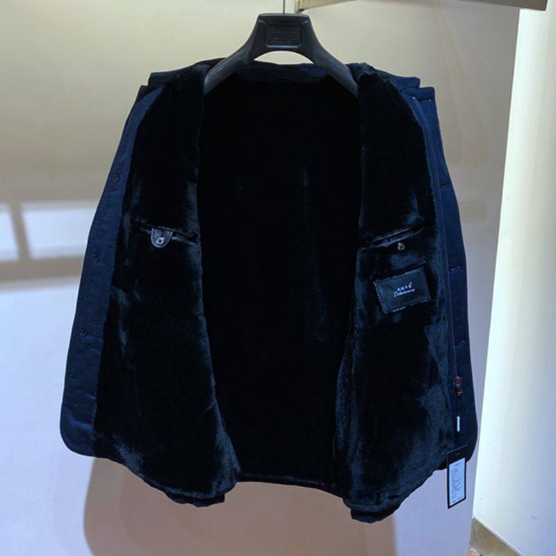 品牌男装 冬装 深蓝翻领 獭兔绒 男士棉服 尼克服 皮草 6980,淘宝优惠券,粉丝福利购,淘宝优惠卷