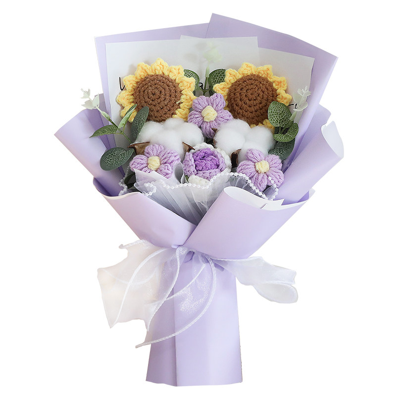 手工编织花束成品向日葵仿真花圣诞节送老师妈妈女生闺蜜生日礼物