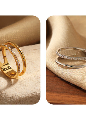 金色锆石细闪轻奢女戒