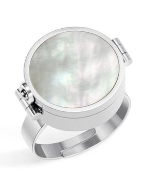 创意可收纳唇膏口红戒指开口可调节不锈钢指环小众设计个性食指戒