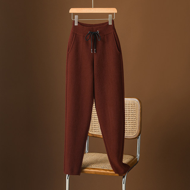Double-sided cashmere pants are thick and warm
