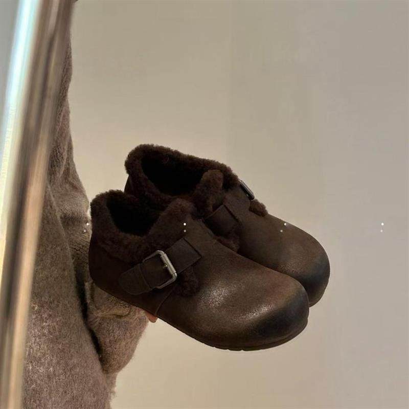 厚底加绒毛毛鞋女外穿2026冬季新款一脚蹬全包勃肯鞋休闲乐福棉鞋,淘宝优惠券,粉丝福利购,淘宝优惠卷