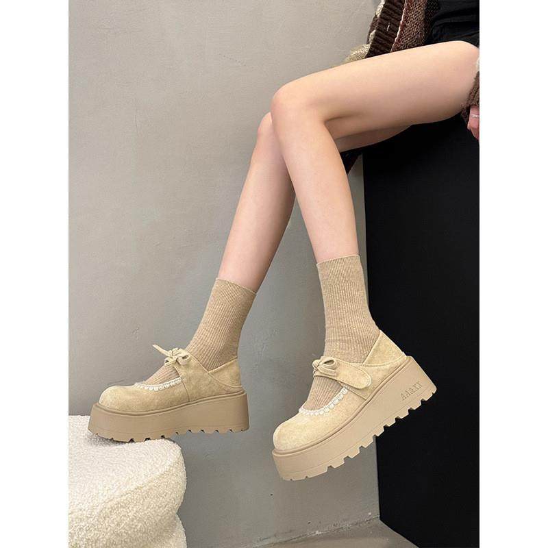 厚底增高全包勃肯鞋女2026年新款蝴蝶结魔术贴一脚蹬配裙子单鞋,淘宝优惠券,粉丝福利购,淘宝优惠卷