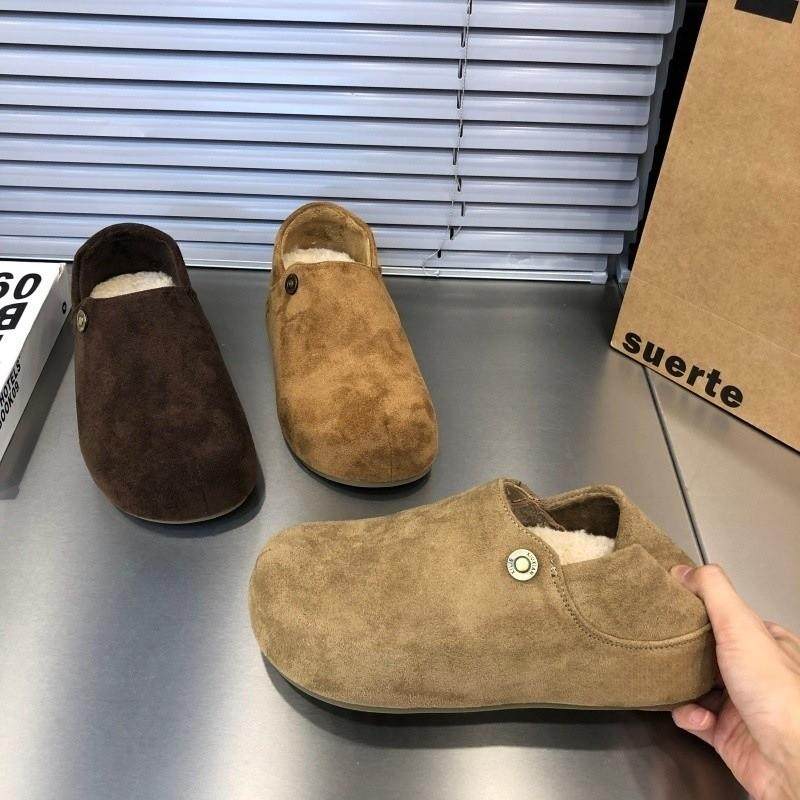 勃肯鞋女厚底两穿懒人鞋2026年冬季新款加绒内增高大头丑萌鞋子潮,淘宝优惠券,粉丝福利购,淘宝优惠卷