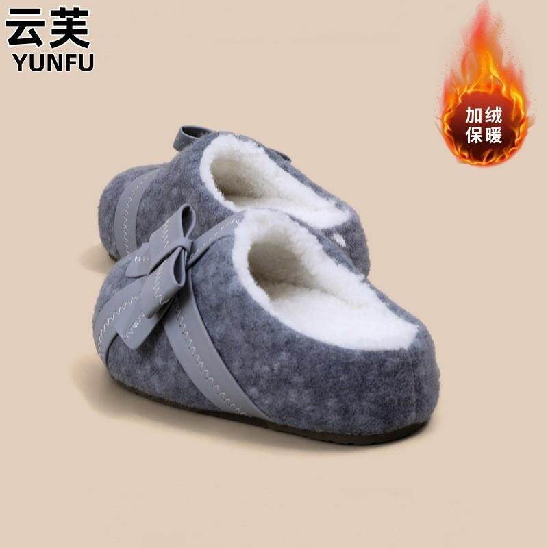 羊皮版羊羔毛蝴蝶结包头勃肯鞋女休闲外穿平底一脚蹬毛毛拖鞋,淘宝优惠券,粉丝福利购,淘宝优惠卷