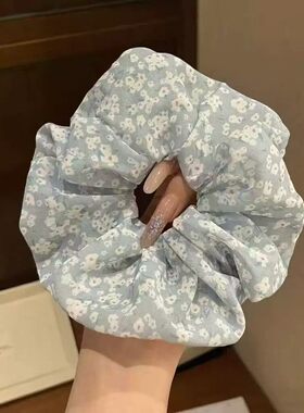 淡淡的蓝白色 清新俏皮小雏菊头花 丸子头马尾洋气发圈大肠圈发圈