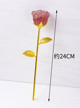 婚庆礼物情人节礼品回礼外贸促销滴胶玫瑰花天然水晶碎石店庆小