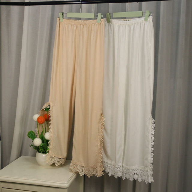 ດູໃບໄມ້ລົ່ນແລະລະດູຫນາວ cheongsam leggings ຝ້າຍໄຫມສະດວກສະບາຍ breathable trousers non-static pants ພາຍໃນ versatile slim lace pants ແມ່ຍິງ