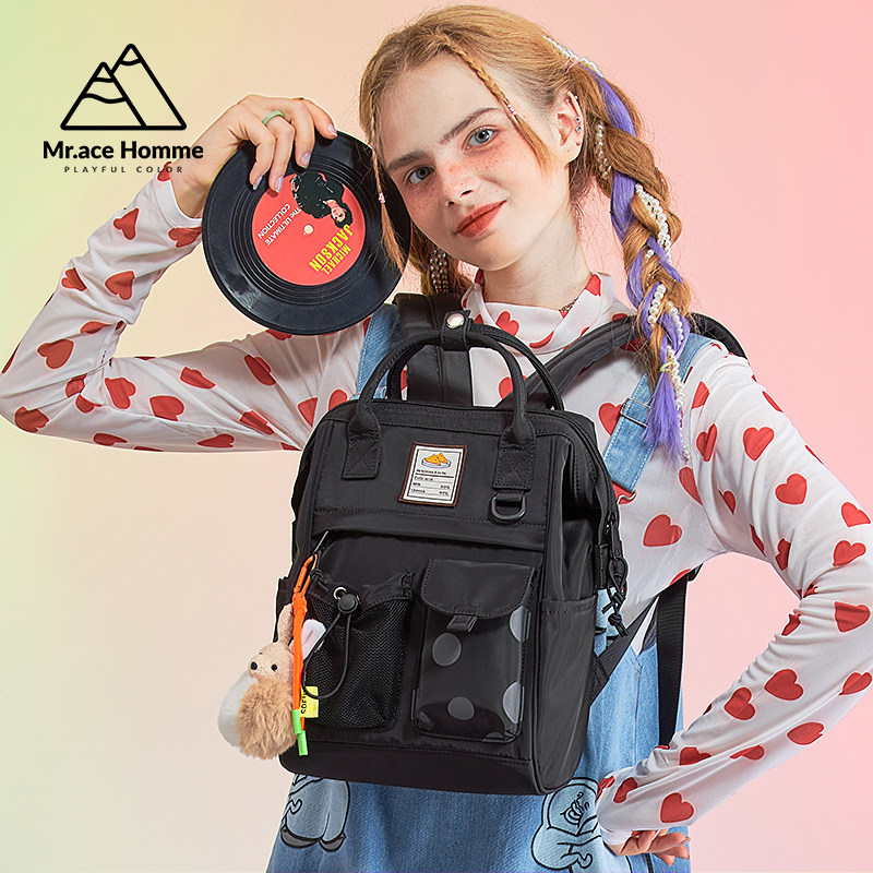 mracehomme松鼠奶酪手提女双肩包 mracehomme简恬双肩背包