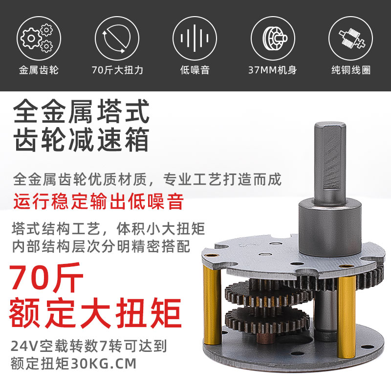 JGB37-3530微型直流减速马达调速小电机12v24v金属齿轮M6螺纹螺杆