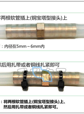 快插直通铜宝塔6mm直通接头