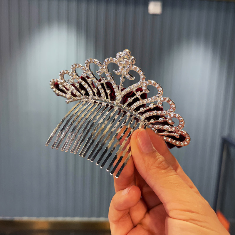 韩国镶钻皇冠插梳儿童头发饰公主演出礼服拍照发夹女孩蝴蝶结发卡,淘宝优惠券,粉丝福利购,淘宝优惠卷