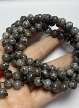 奇石火焰石108佛珠手链项链文玩方钠石多圈手串男女款饰品 有磁性