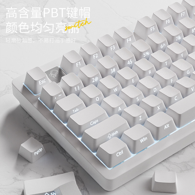 LEOBOG Hi75C纯白侧刻铝合金机械键盘75配列铝坨坨Gasket客制化
