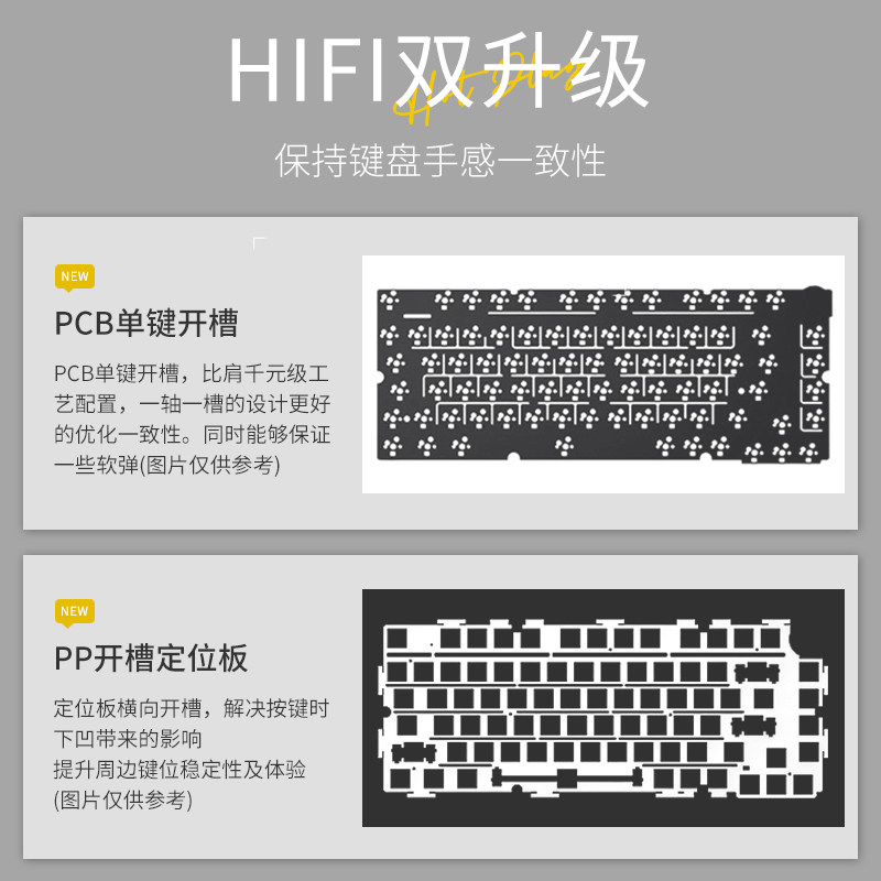 LEOBOG Hi75C纯白侧刻铝合金机械键盘75配列铝坨坨Gasket客制化